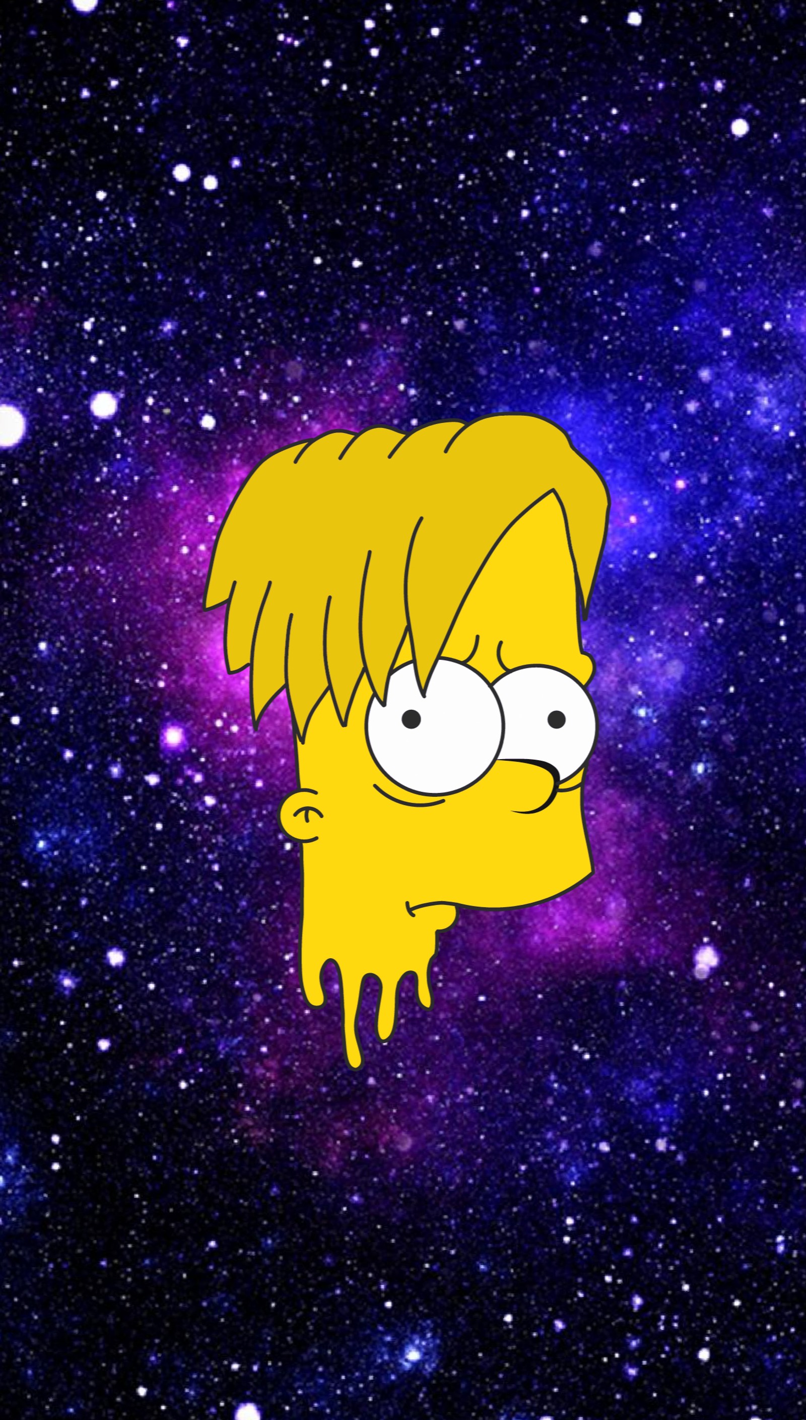 bart, sad, galaxy wallpaper