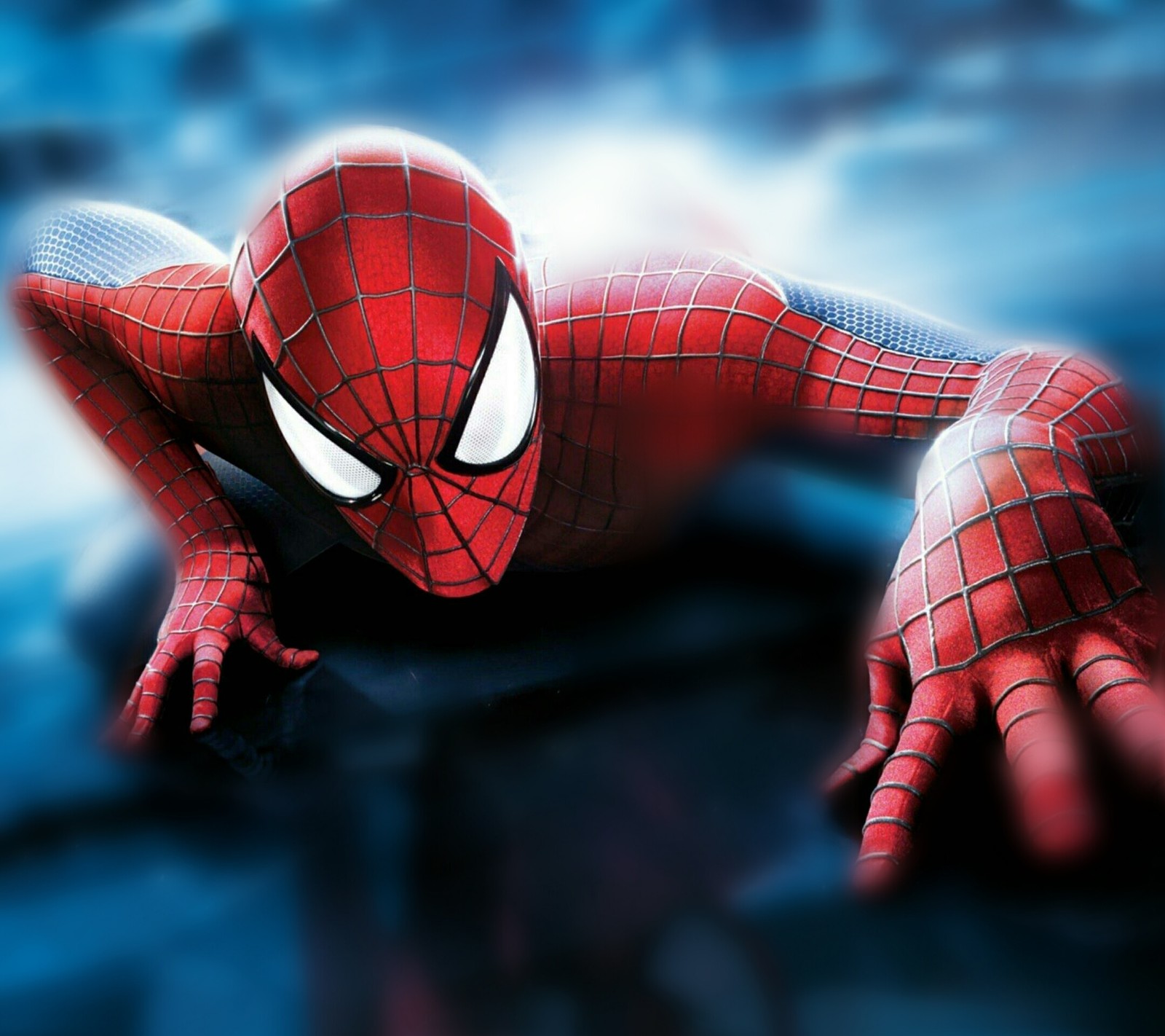 Spider-man im anzug fliegt durch die luft (film, spiderman)