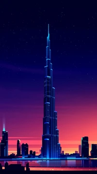 edificio, burj khalifa, ciudad, minimalista, naturaleza