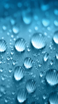 Alpha Samsung Water Droplets on a Blue Surface