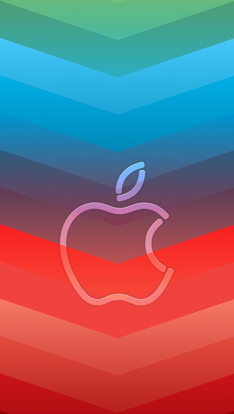 На цветном фоне изображен логотип apple (яблоко, логотип)