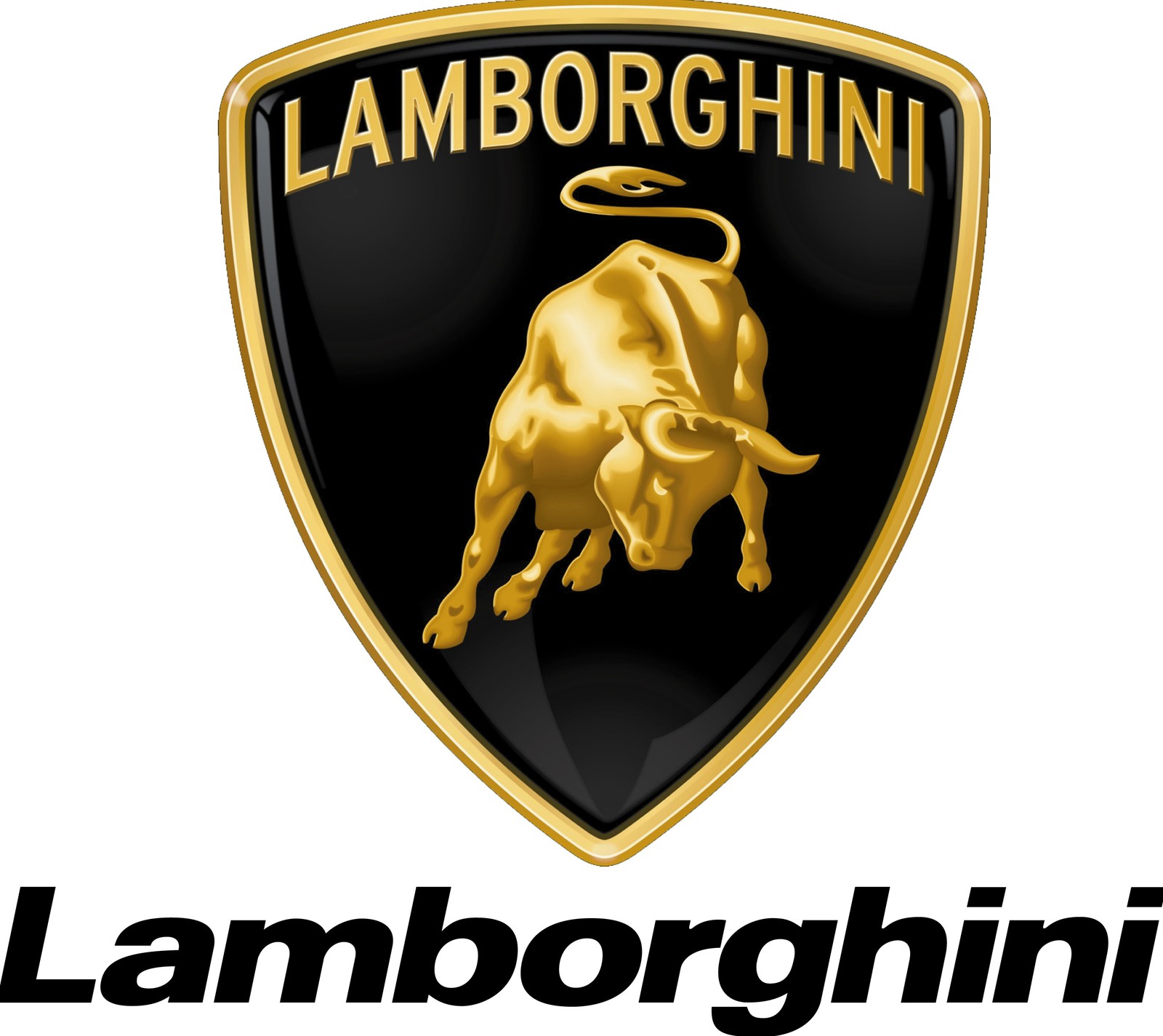 Un gros plan du logo lamborghini sur un fond blanc (auto, voitures, lamborghini, logo)