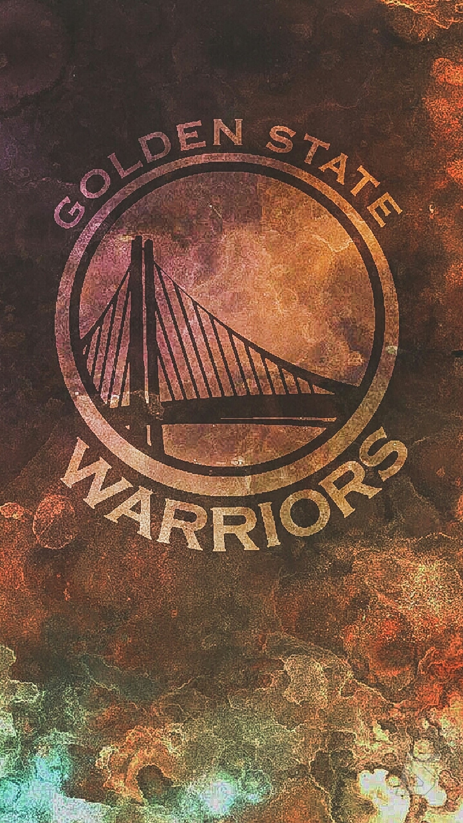 Logotipo do golden state warriors em um fundo desgastado (cesta, curry, durant, golden state warriors, gsw)