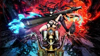 anime, girls, sci fi, black rock shooter, motorcycle wallpaper