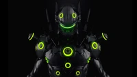 Genji : Armure de Ninja Futuriste avec Accents Néon