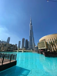 dubai, burj khalifa, skyscraper, tourism, water wallpaper