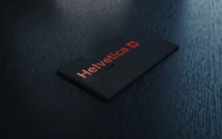 Logo Helvetica sur une carte noire