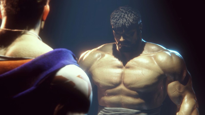 Крупный план мужчины с полотенцем на груди (street fighter 6, видеоигра, ryu)