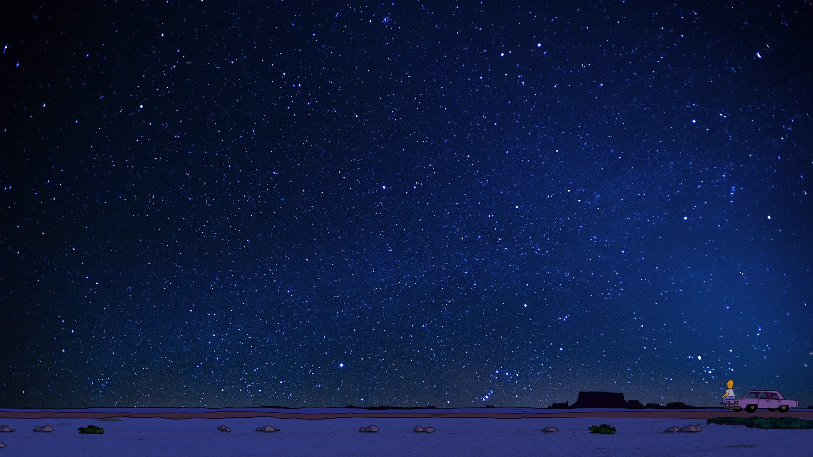 Vue d'un phare au milieu d'un champ sous un ciel étoilé (nuit, étoiles, ciel, triste, homère)