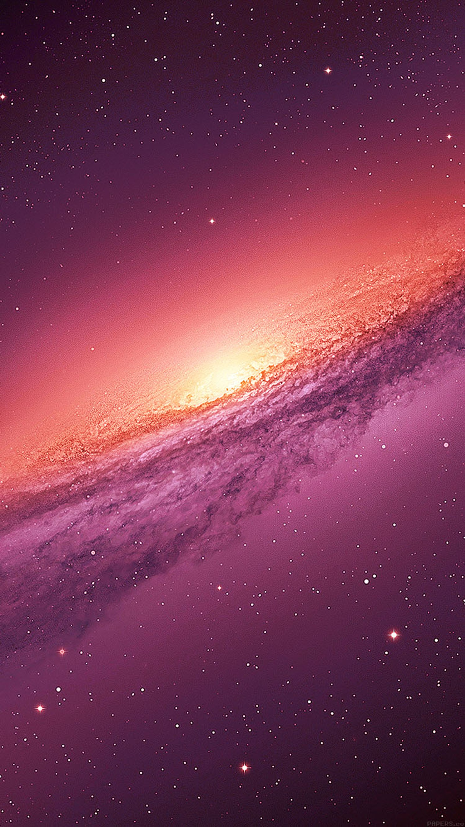 Purple and red galaxy with stars and a bright light (galaxy, iphone, purple, purple galaxy)