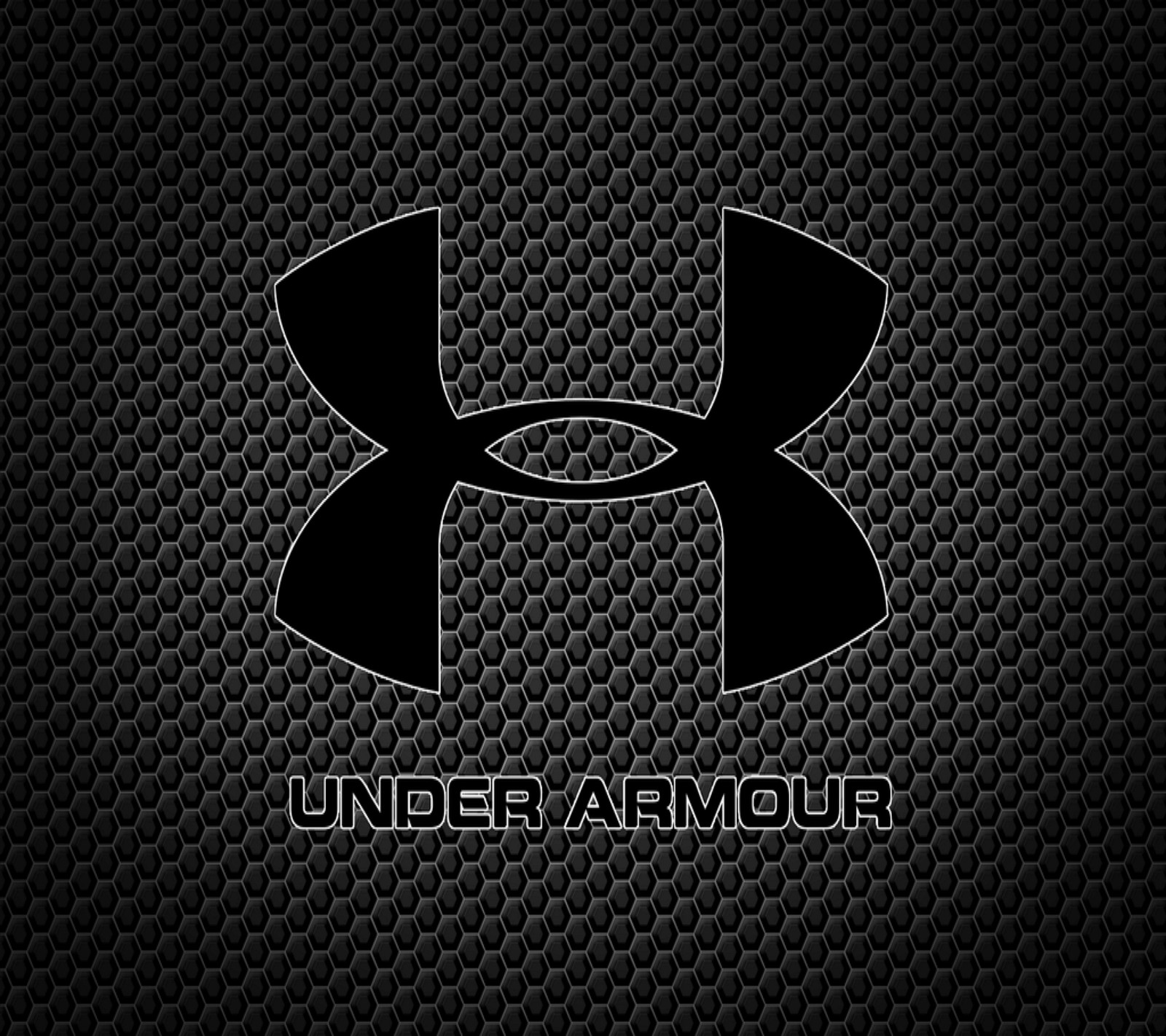 Логотип under armour на черном фоне (3d, hd, логотип, under armour)