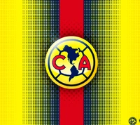 Logo del Club América sobre un fondo vibrante amarillo y rojo