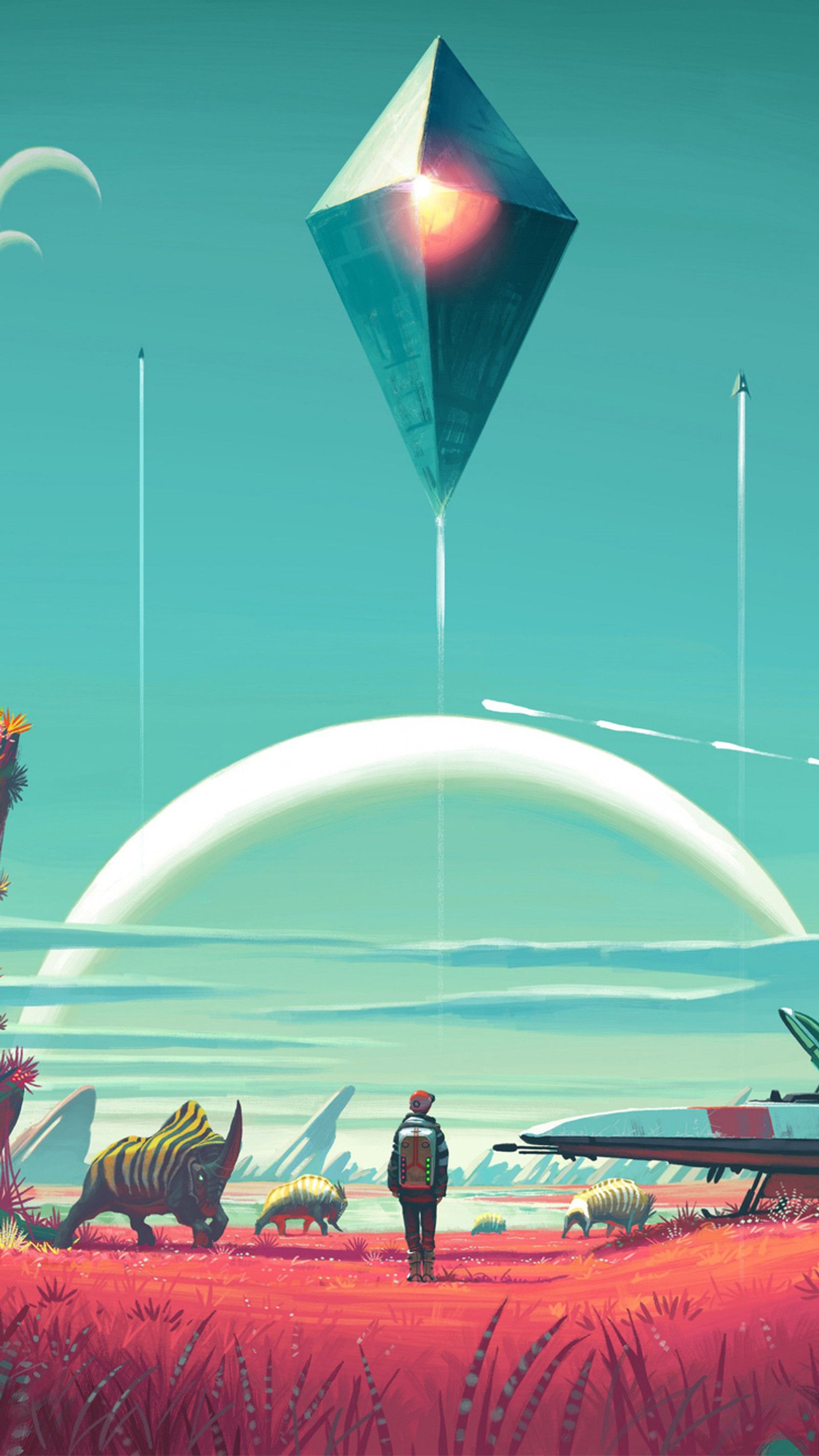 Baixar papel de parede paisagem bonita, no mans sky, jogo de vídeo