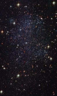 Vast Cosmic Expanse: A Cluster of Distant Galaxies and Stars