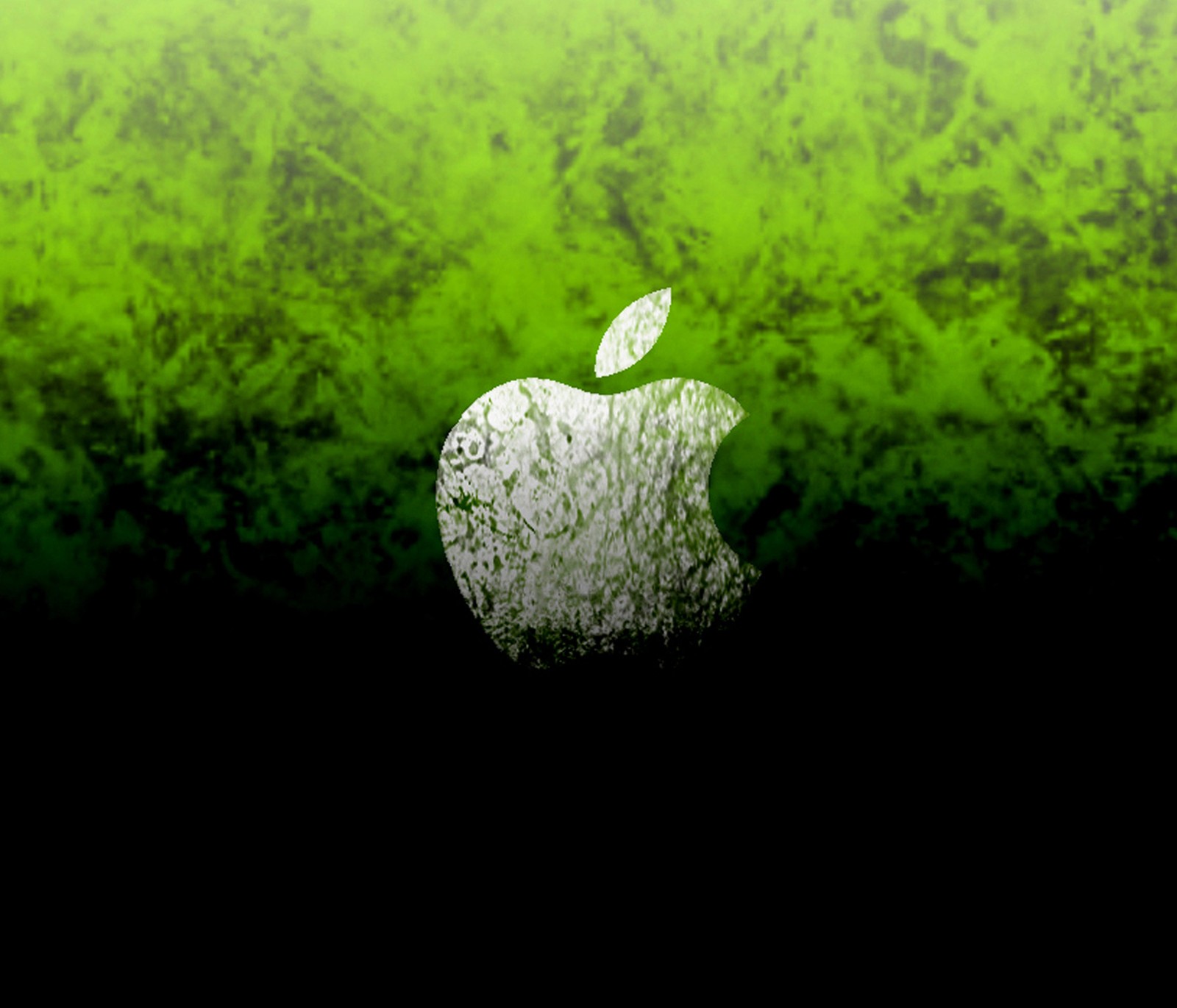 Apple logo on a green and black background (apple, logo)