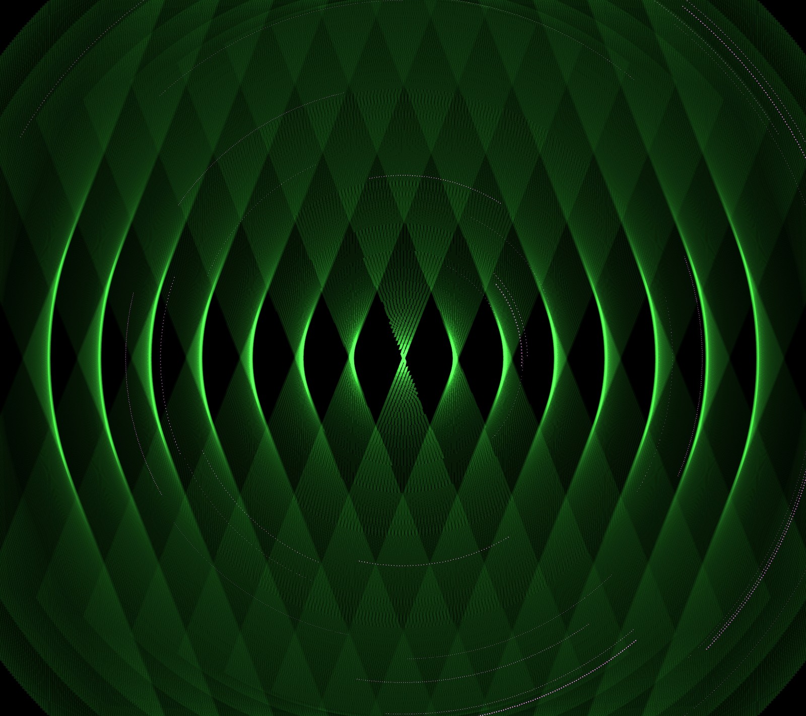 Un primer plano de un objeto circular verde con un fondo negro (verde, ligero, textura)