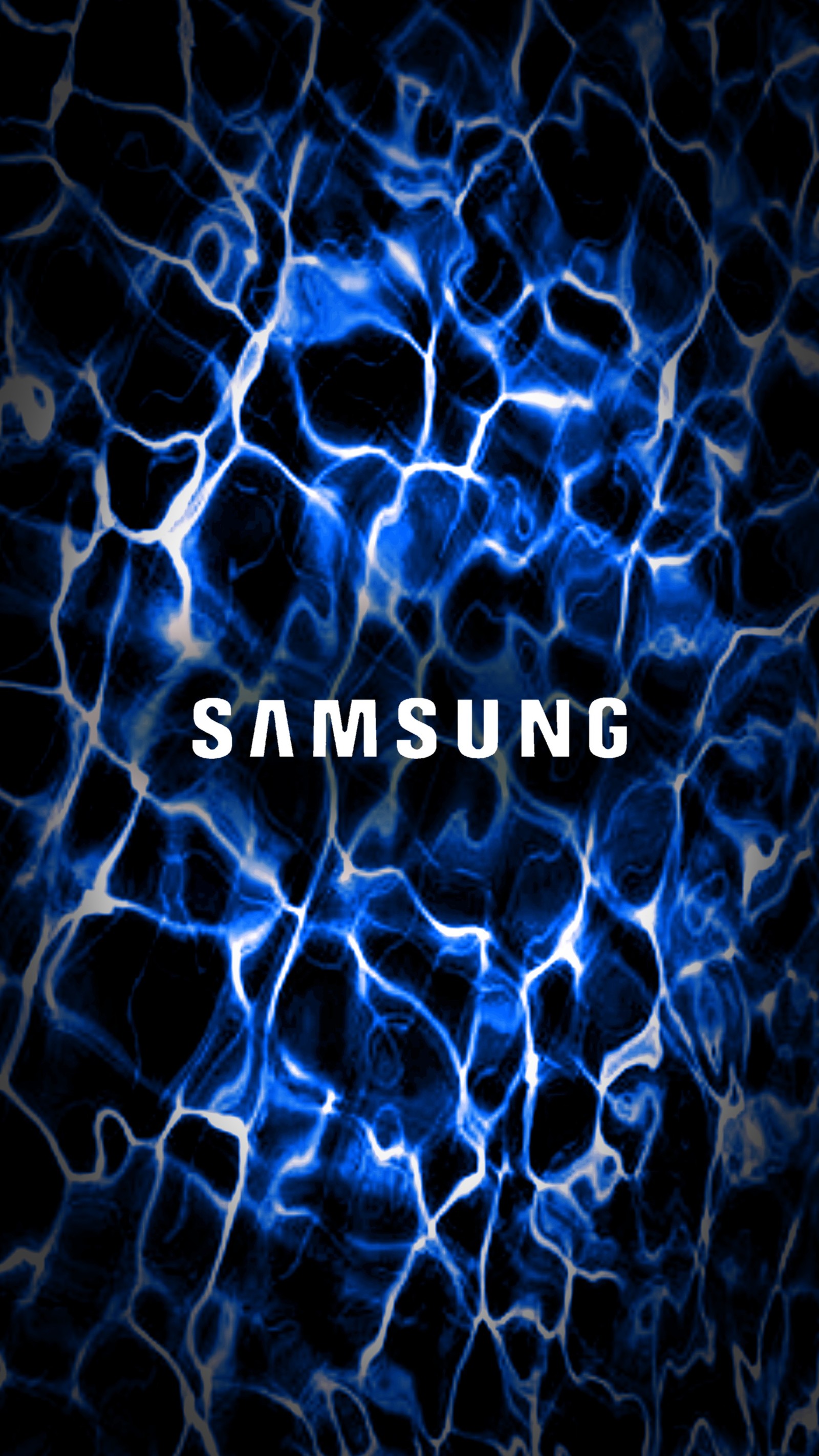 Gros plan du logo samsung sur fond noir (bleu, samsung)