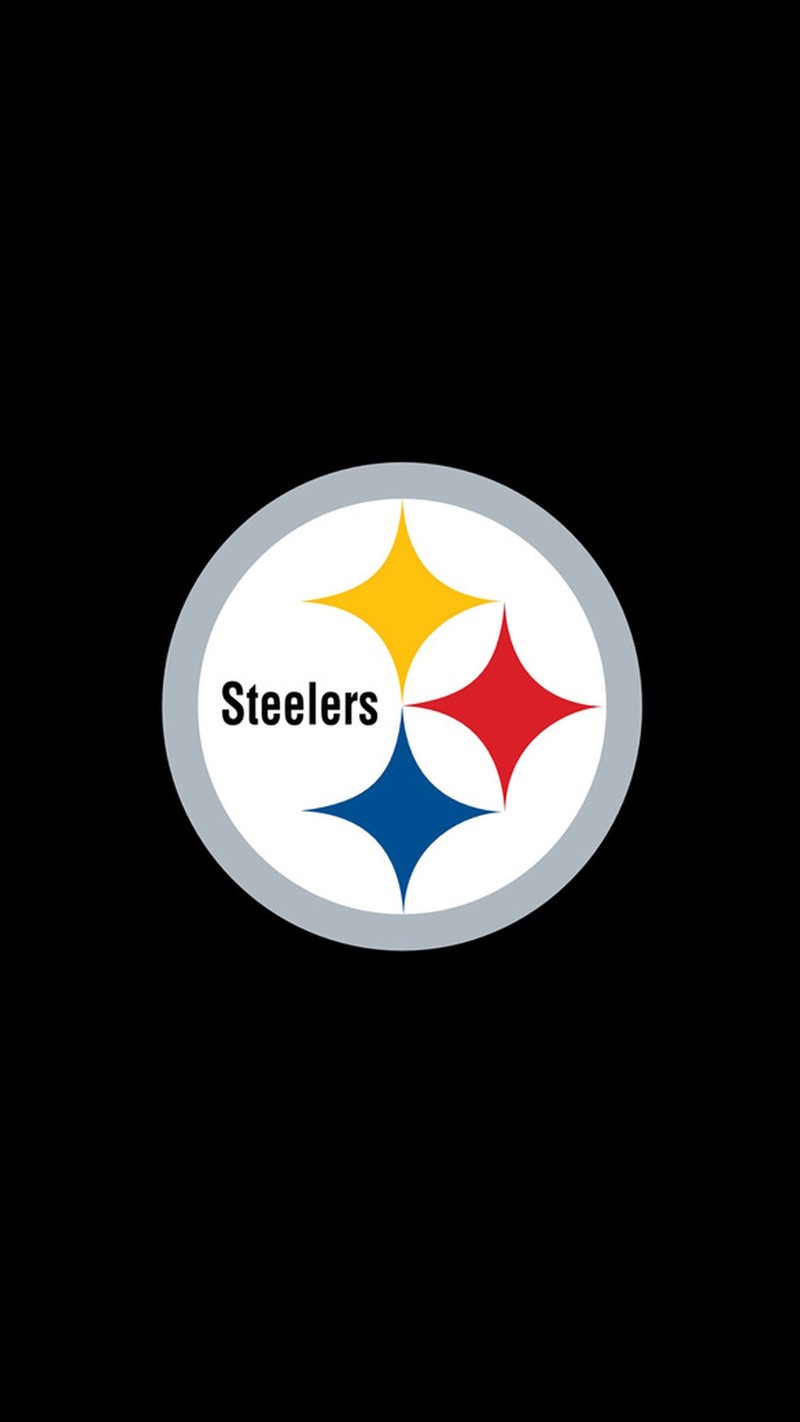 Близкий план логотипа пittsburgh steelers на черном фоне (абстракция, nfl, питтсбург стилерс, pittsburgh steelers, сша)