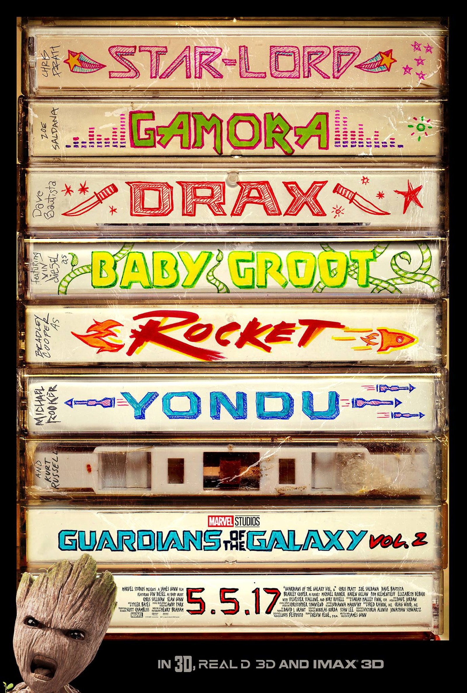 Pôster do filme guardiões da galáxia (vingadores, avengers, baby groot, drax, gamora)