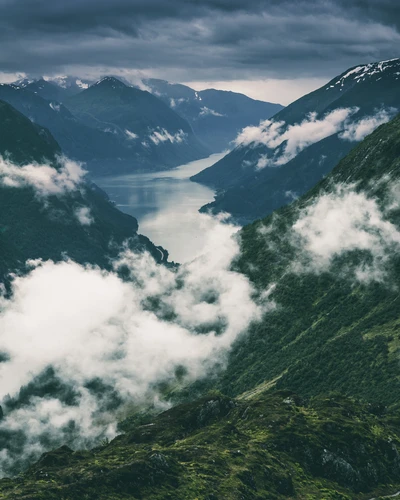 mountainous landforms, mountain, highland, cloud, mountain range