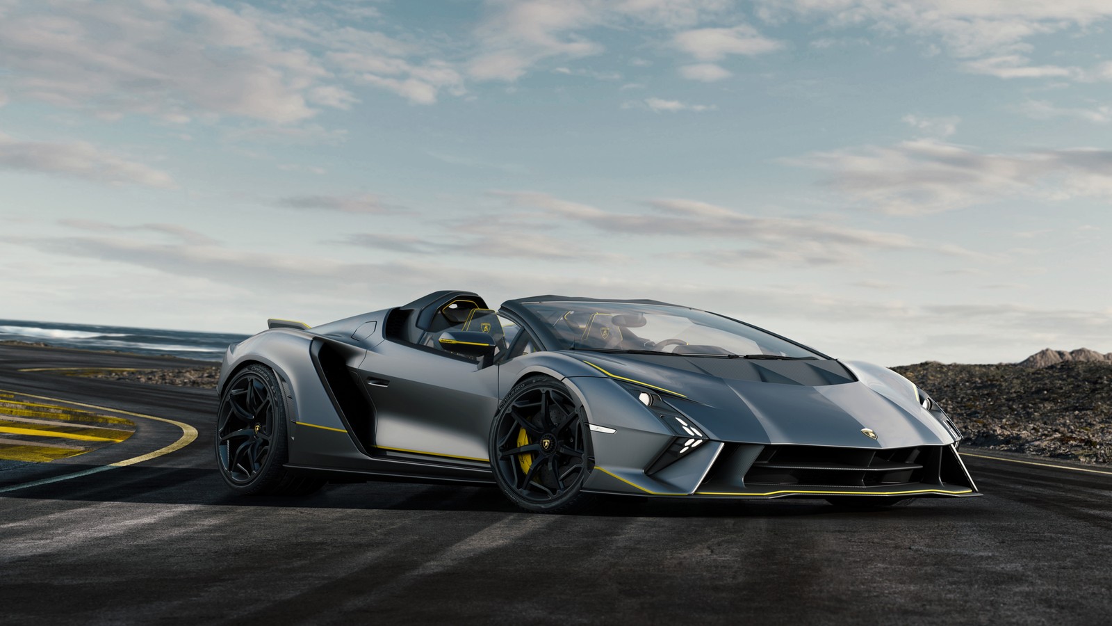 El lamborghini hyper roadster es un superdeportivo con un diseño elegante (lamborghini autentica, coches únicos, coches deportivos, 5k, 2024)