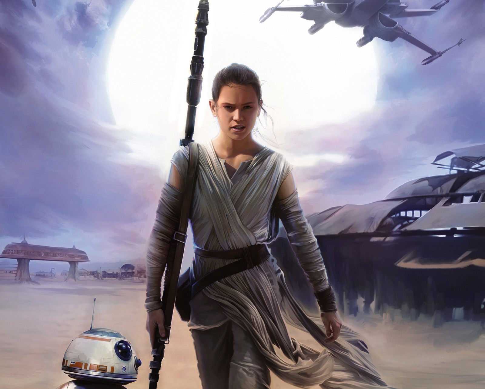 Star wars: el despertar de la fuerza en el nuevo póster de la próxima película (rey, star wars el despertar de la fuerza, star wars, composición digital, película)