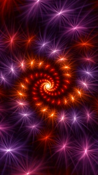 digital art, fractal art, purple, orange, art wallpaper