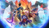 Campeões de League of Legends: Lulu, Yasuo, Lux, Lee Sin e Jinx se unem