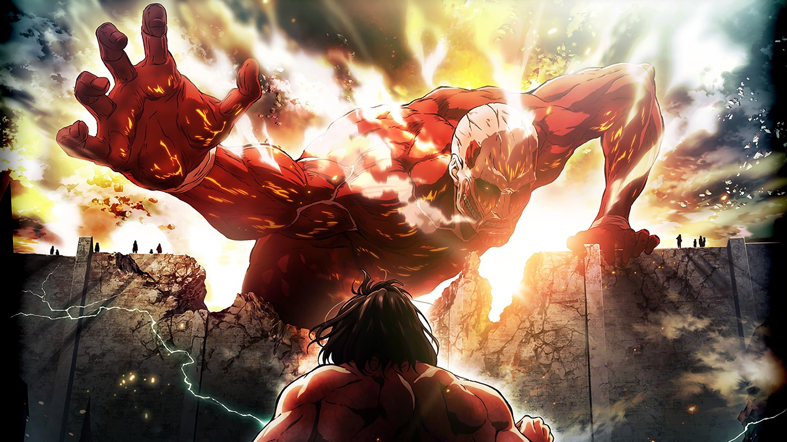 colossal titan, attack titan, attack on titan, shingeki no kyojin, anime wallpaper