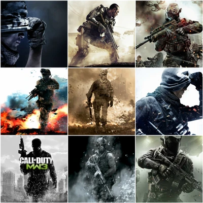 Colagem de soldados icônicos da série Call of Duty: Modern Warfare