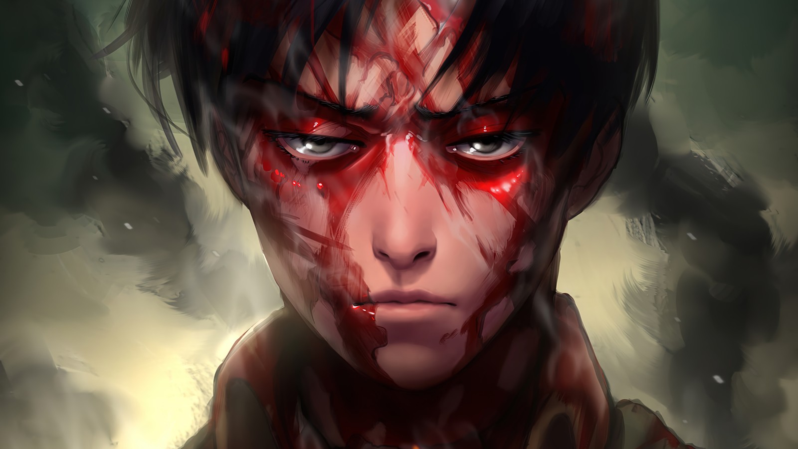 Anime, anime, demônio, sangue, olhos, sangue, sangue, olhos, olhos, olhos (attack on titan, shingeki no kyojin, aot, snk, anime)