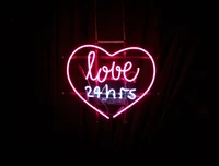 24/7 Love Neon Sign in Heart Shape