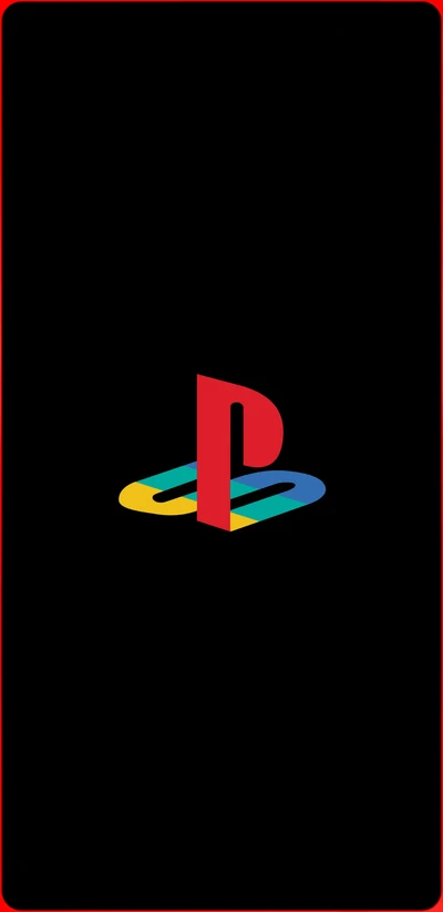 PlayStation-Logo mit buntem Randdesign