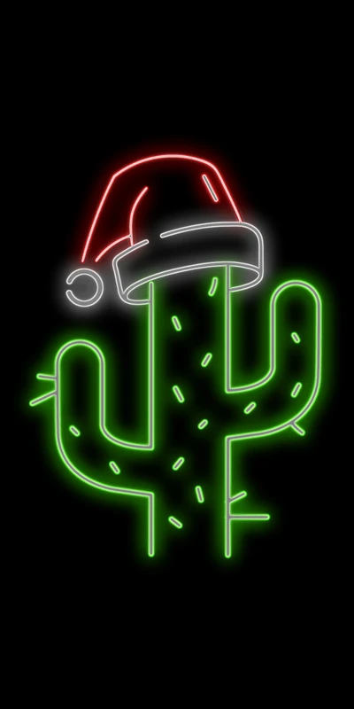 cactus, feliz navidad, gorrito de navidad, merry christmas, neon