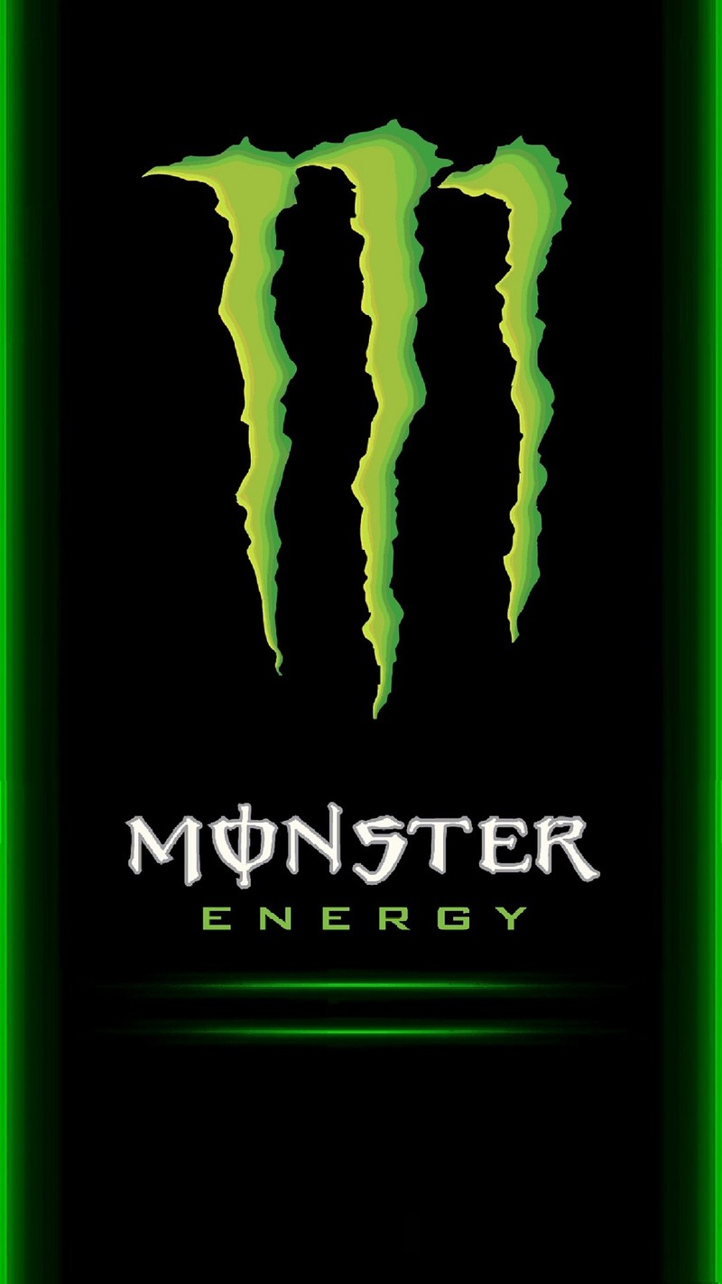 Логотип monster energy на чёрном фоне (галактика, samsung)