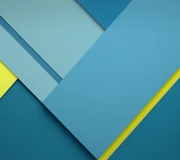 Formas geométricas 3D abstractas en tonos de azul y amarillo.