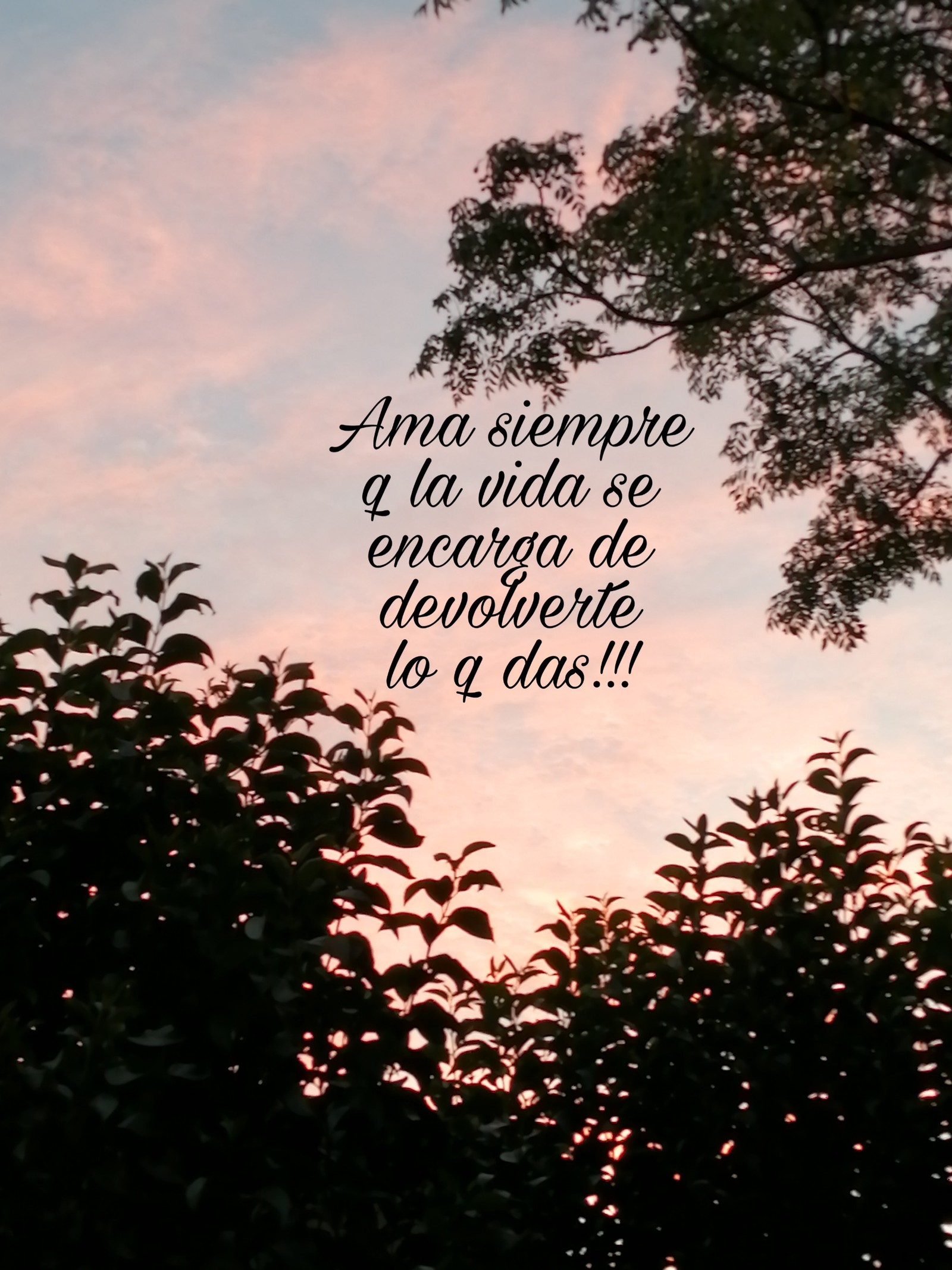 There is a picture of a sunset with a quote on it (nature, dios)