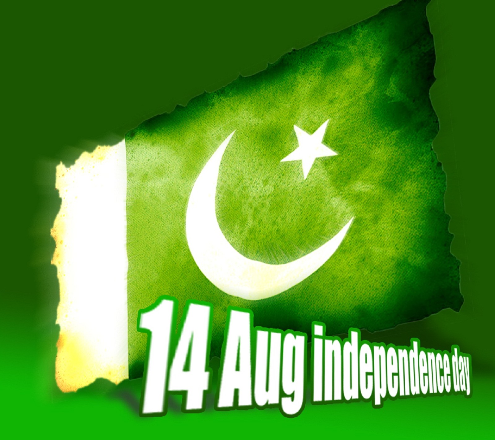 Nahaufnahme der flagge von pakistan mit den worten 14. august unabhängigkeitstag (14 august, tag, fahne, unabhängigkeit, pakistan)