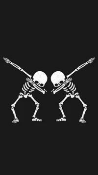 Dark Iconic Skeleton Dab Dance