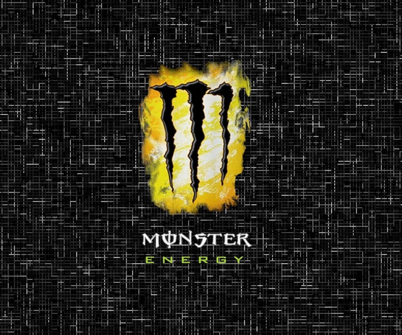 Близкий план логотипа monster energy на черном фоне (энергия, логотип, монстр)