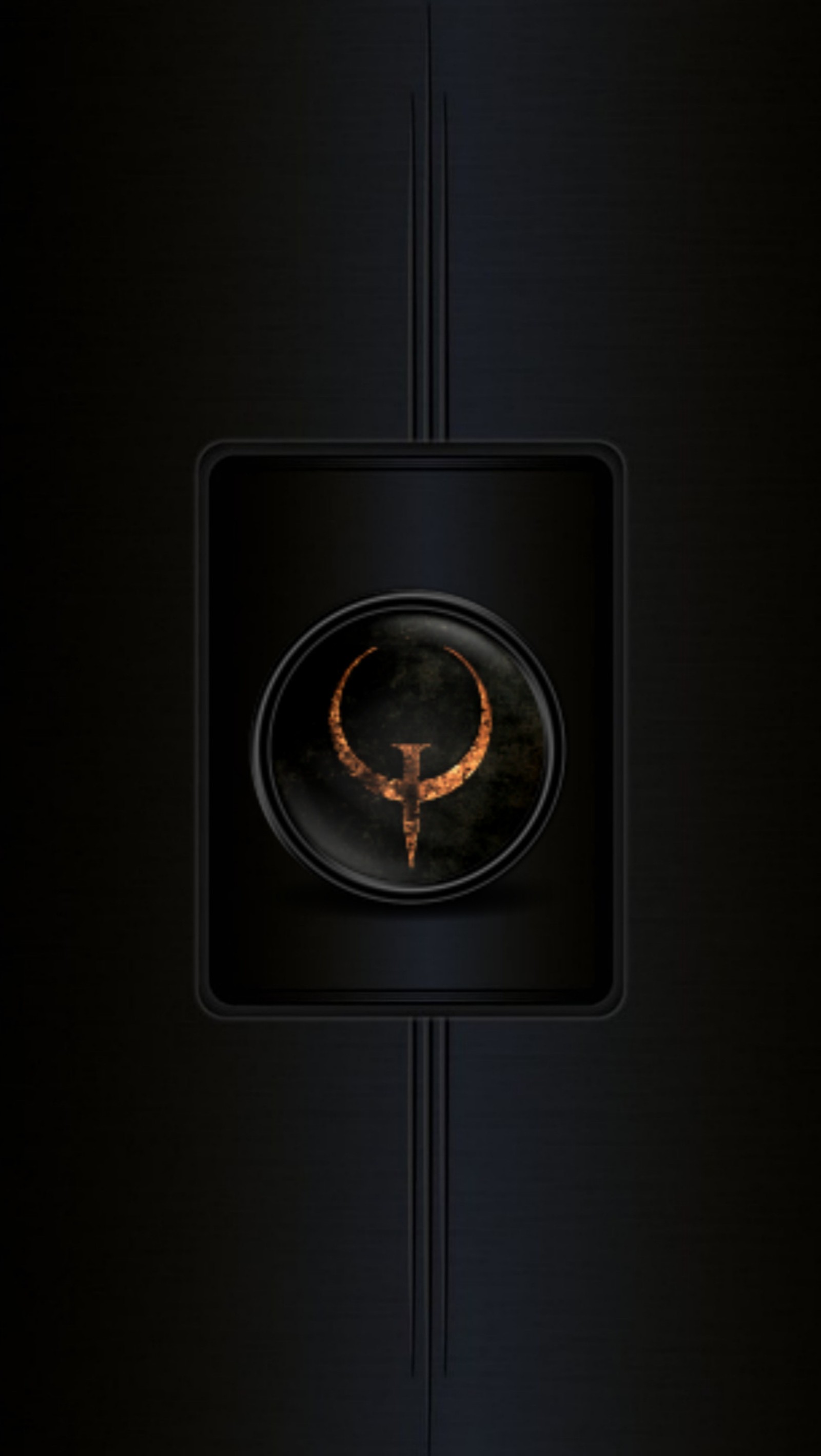 A close up of a black refrigerator with a fire inside of it (abstract, black, game, logos)