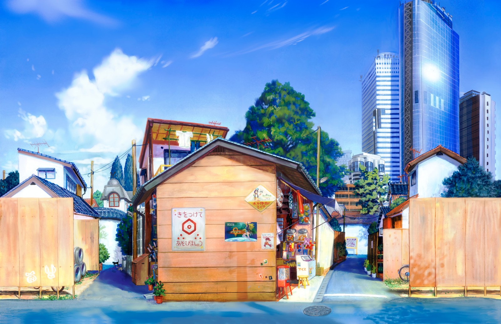 anime, home, real estate, house, city wallpaper