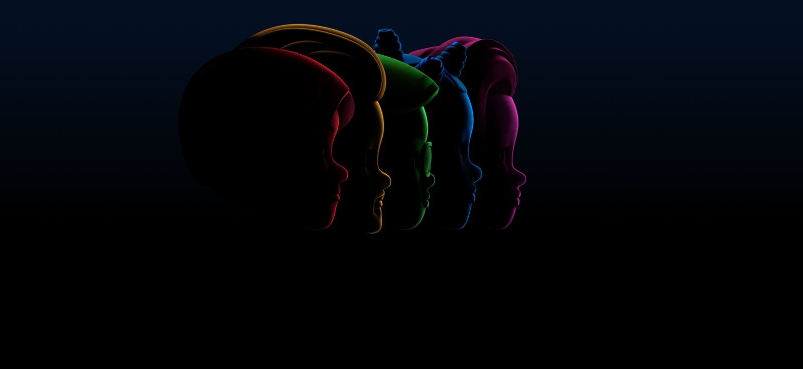 A close up of a person standing in the dark with a rainbow colored hoodie (apple macbook pro, apples, colorfulness, visual effect lighting, gas)