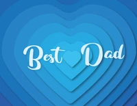 Mejor papá con fondo de corazón en azul