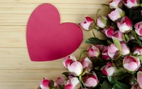 Pétalos de peonía rosa y corazón: Una celebración floral del amor