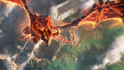 Shyvana Schwebt: Der Flammengeborene Drache von League of Legends