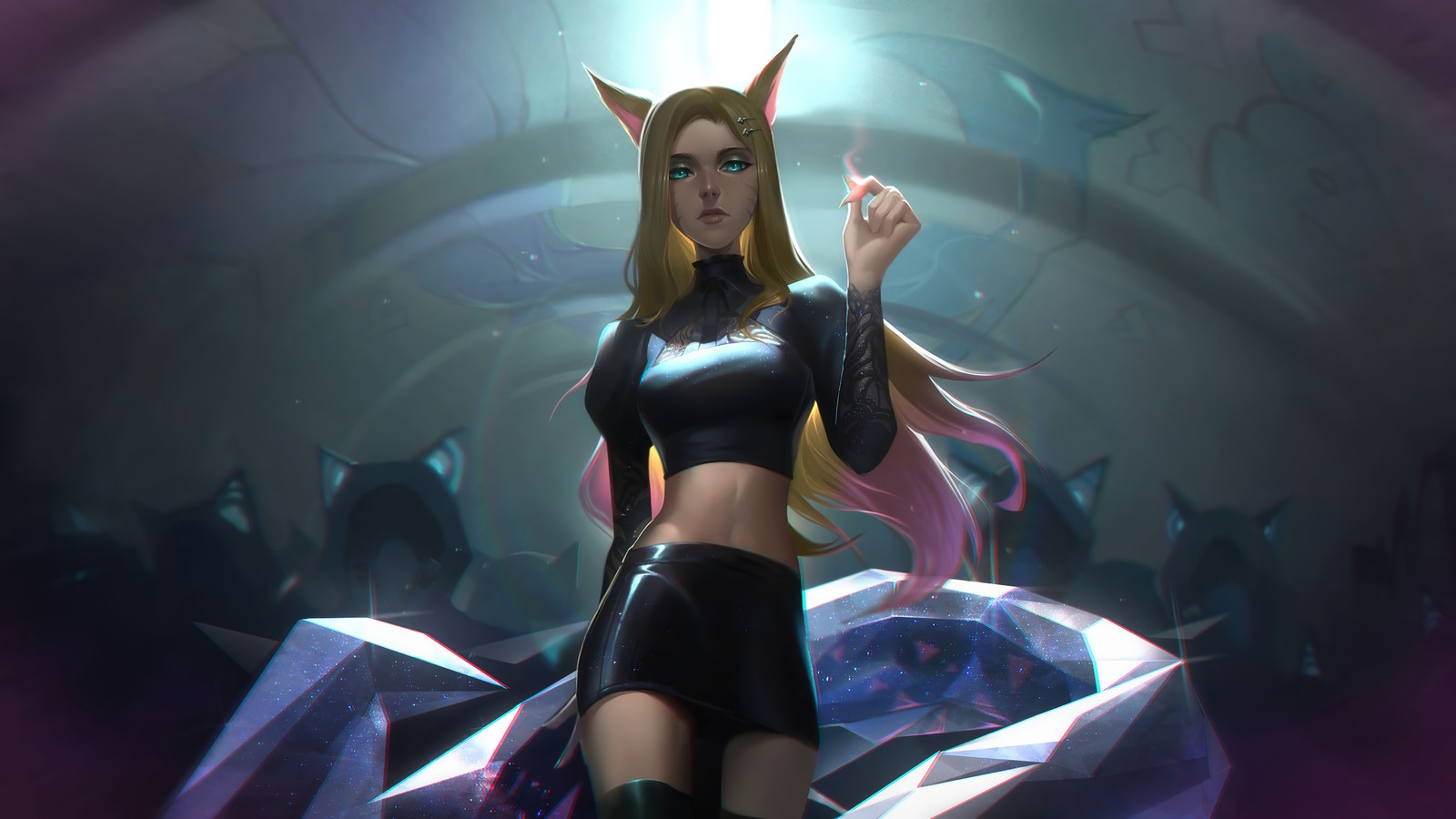 kda, ahri, the baddest, league of legends, lol wallpaper