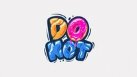 Não donut: Tipografia de grafite colorida em fundo branco